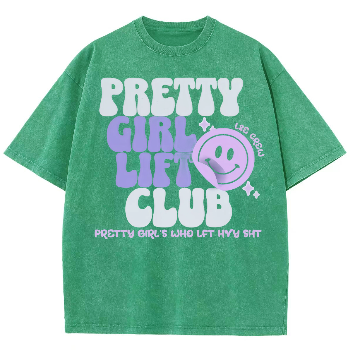 Pretty Girl Lift Club Unisex Fit Washed Oversized T-Shirt-moweekender