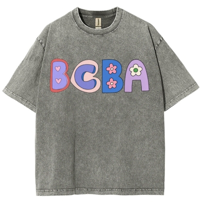 BCBA Board certified behavior analyst Unisex Fit Washed T-Shirt-moweekender