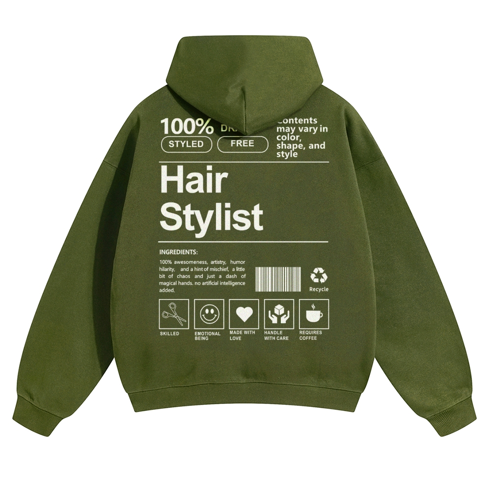 Hair Stylist Pattern Unisex Casual Anime Print Hoodie-moweekender