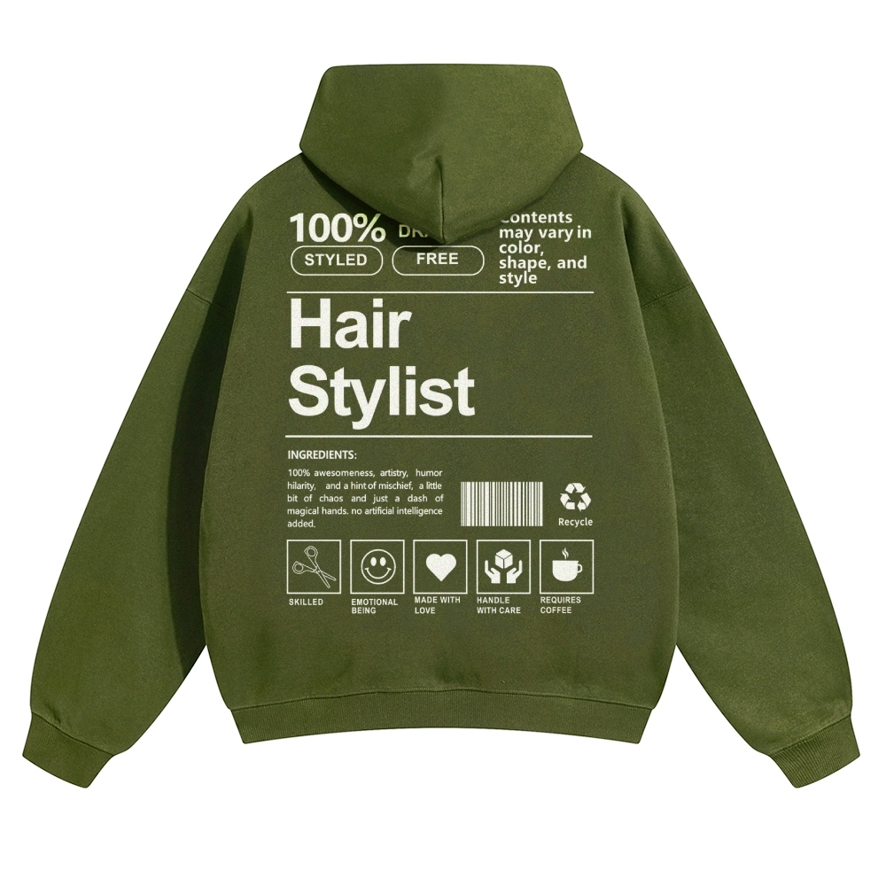 Hair Stylist Pattern Unisex Casual Anime Print Hoodie-moweekender