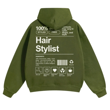 Hair Stylist Pattern Unisex Casual Anime Print Hoodie-moweekender