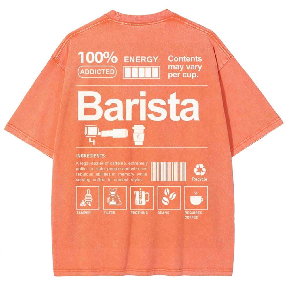 Barista Unisex Fit Washed T-Shirt-moweekender