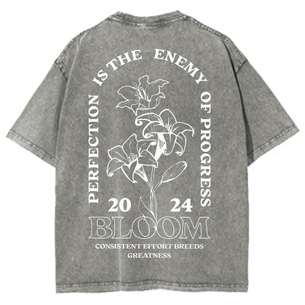 2024 Bloom Vintage Snowflake Washed T-Shirt-moweekender