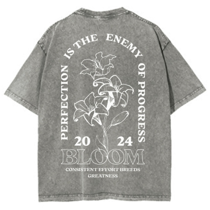 2024 Bloom Vintage Snowflake Washed T-Shirt-moweekender