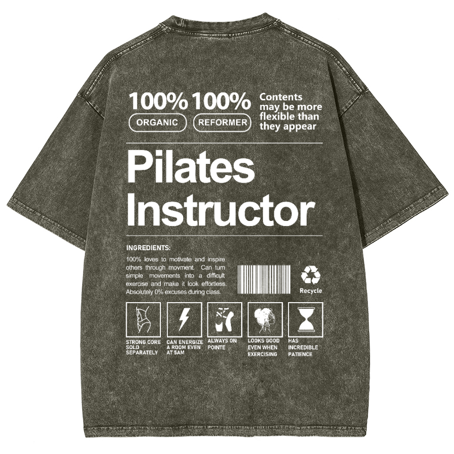 Pilates Instructor Unisex Fit Washed T-Shirt