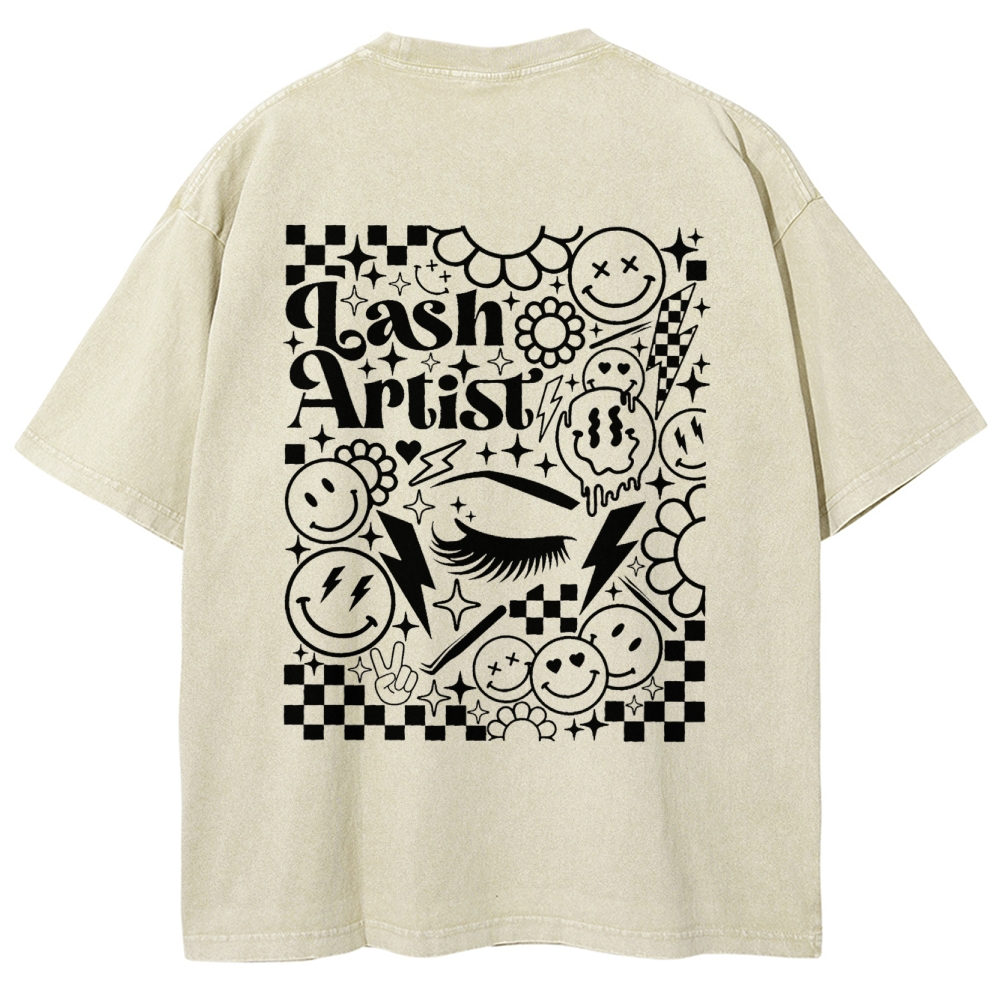 Lash Artist Vintage Snowflake Washed T-Shirt-moweekender