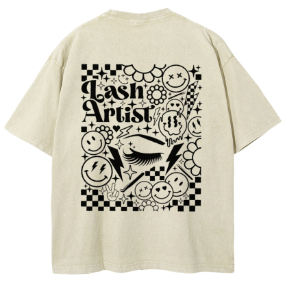 Lash Artist Vintage Snowflake Washed T-Shirt-moweekender