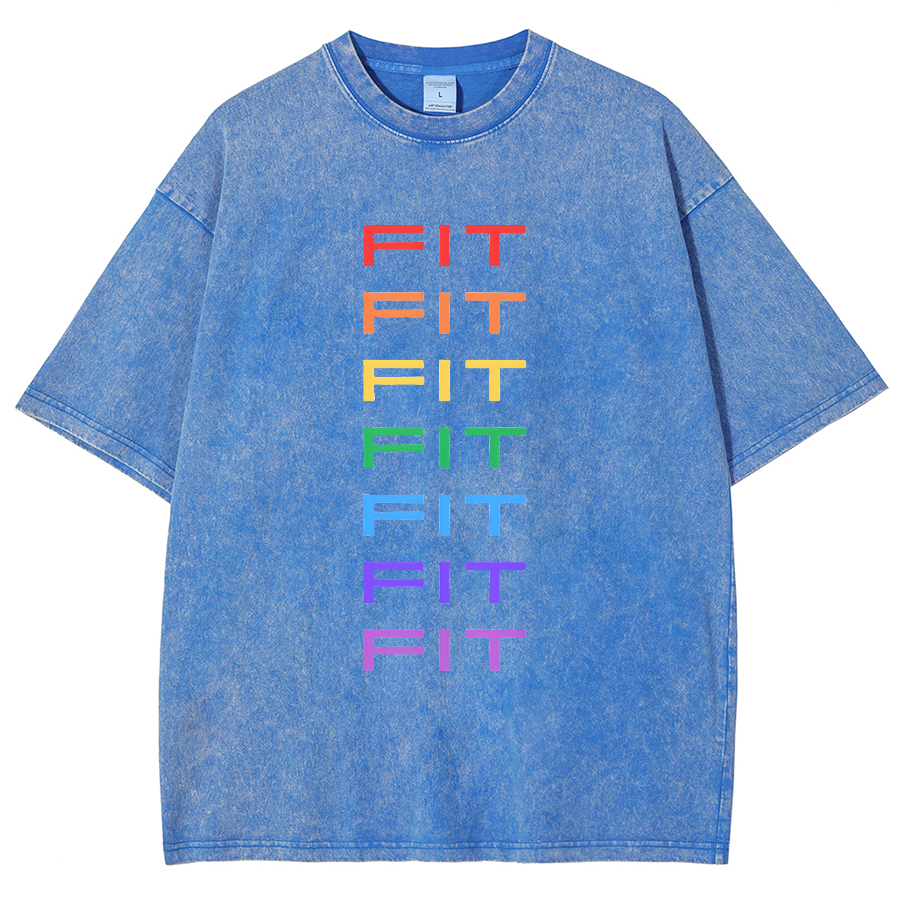 Rainbow Fit Washed Oversized T-Shirt-moweekender