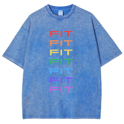 Rainbow Fit Washed Oversized T-Shirt-moweekender