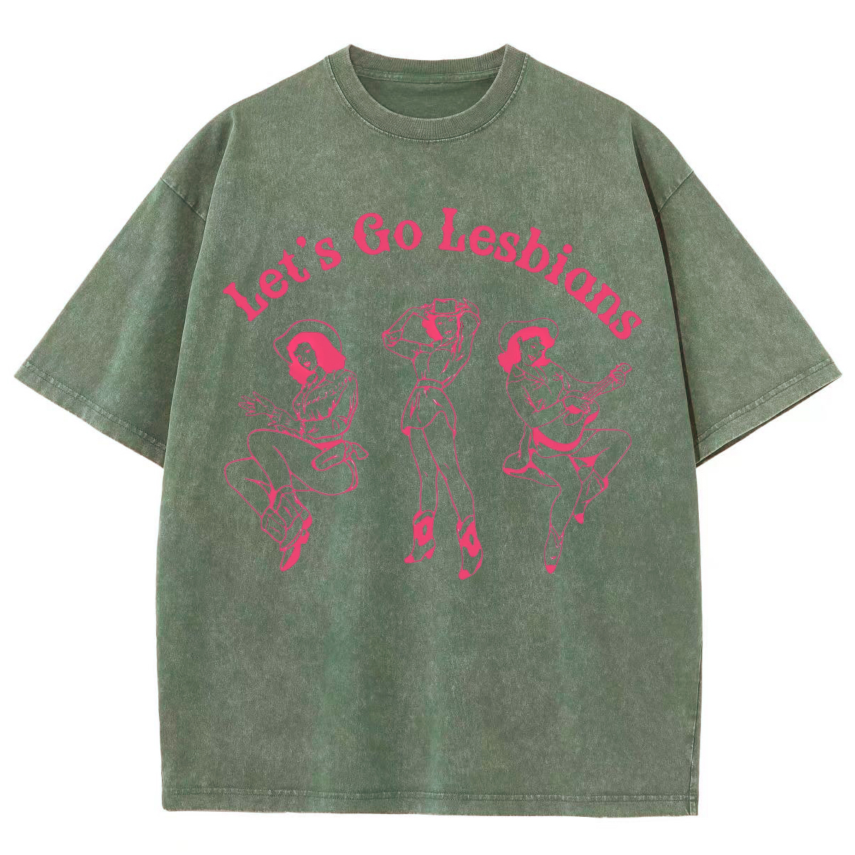 Lets Go Lesbians Washed Oversized T-Shirt-moweekender