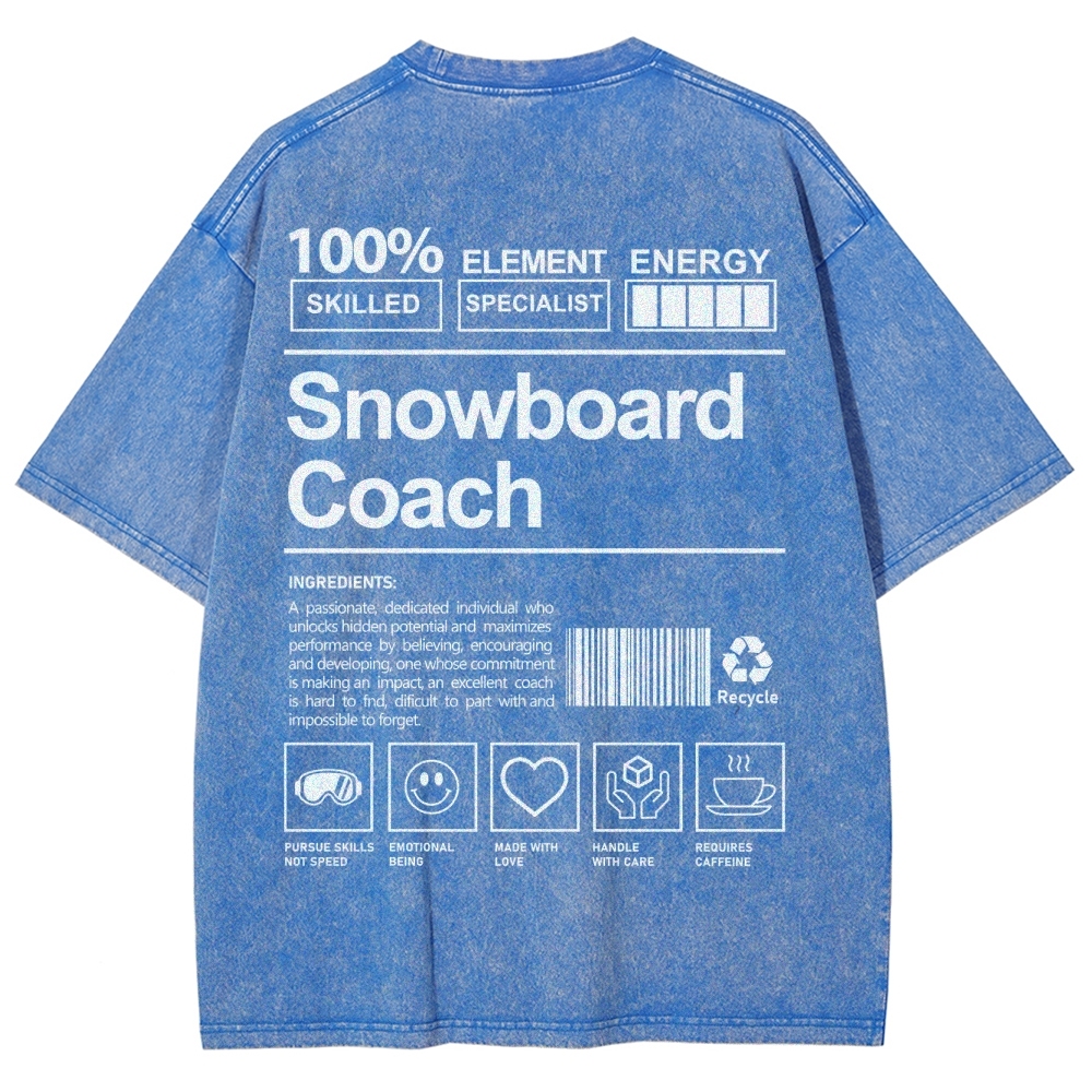 Snowboard Coach Unisex Fit Washed T-Shirt-moweekender