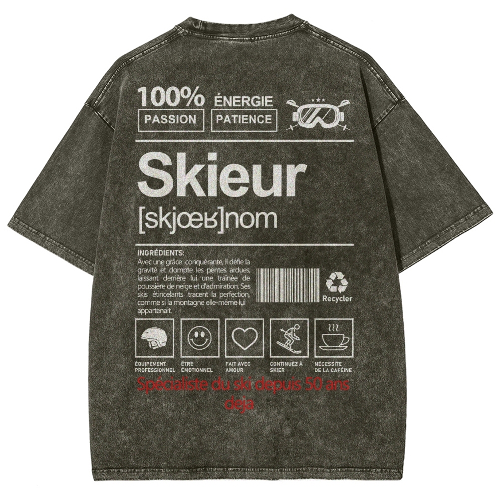 Skieur Unisex Fit Washed T-Shirt-moweekender