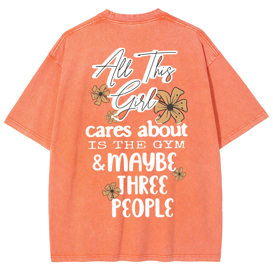 Cares About Is The Gym Unisex Fit Washed T-Shirt-moweekender