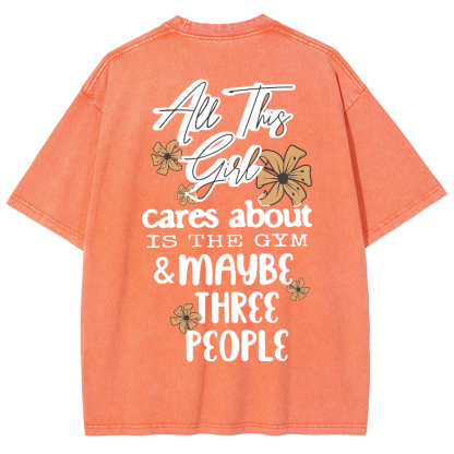 Cares About Is The Gym Unisex Fit Washed T-Shirt-moweekender