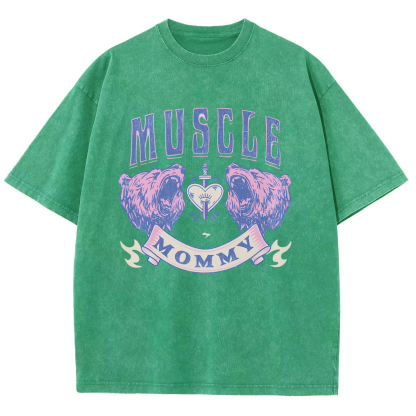 Muscle Mommy Unisex Fit Washed Oversized T-Shirt-moweekender