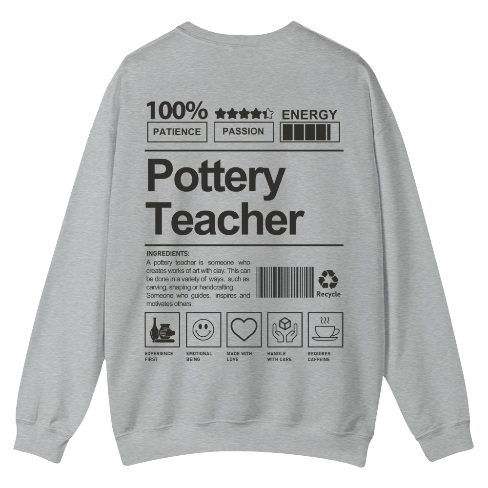Pottery Teacher Casual Crewneck Sweatshirt-moweekender