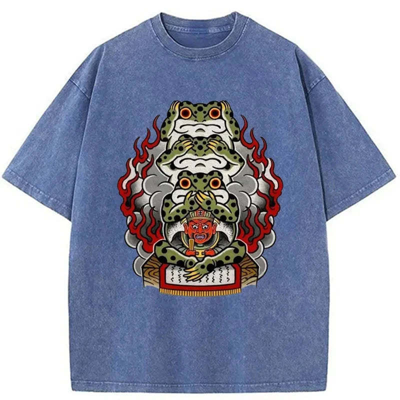 Three Frogs Washed Vintage T-Shirt-moweekender