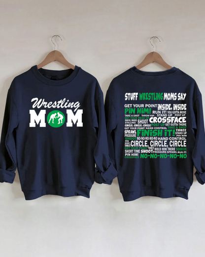Wrestling Moms Green Printed Sweatshirt-moweekender