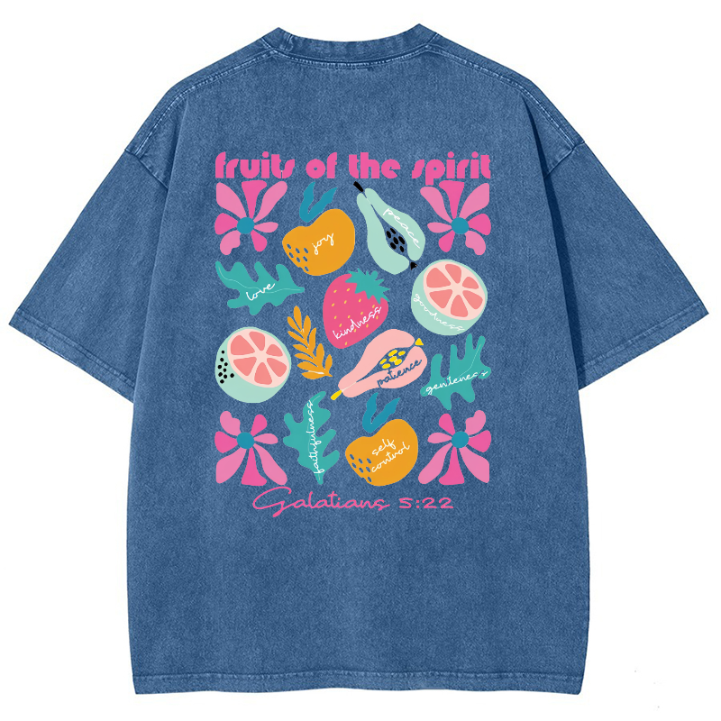 Fruits Of The Sprite Vintage Snowflake Washed T-Shirt-moweekender