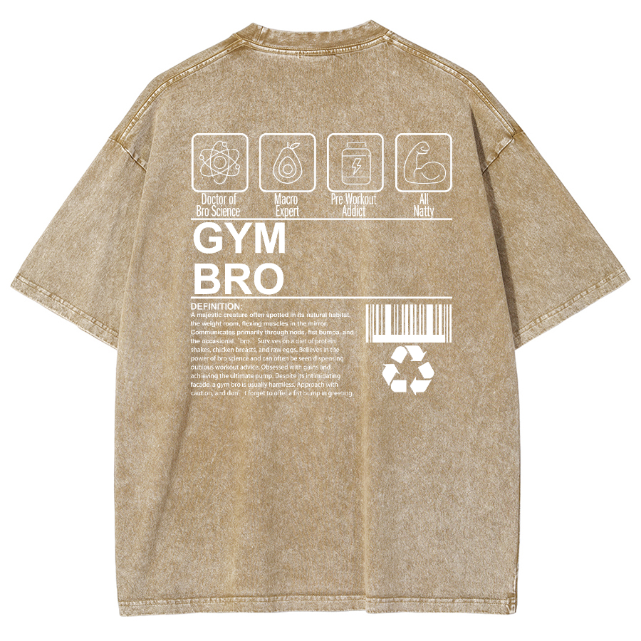 Gym Bro Unisex Fit Washed Oversized T-Shirt-moweekender