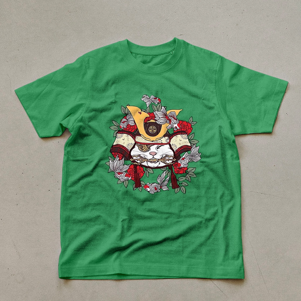 Japanese Goldfish Cat Casual Unisex Prints T-Shirt-moweekender