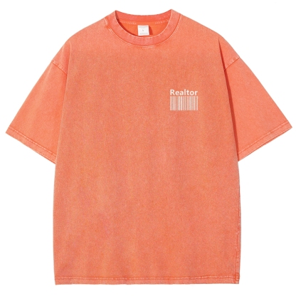 Realtor Vintage Snowflake Washed T-Shirt-moweekender