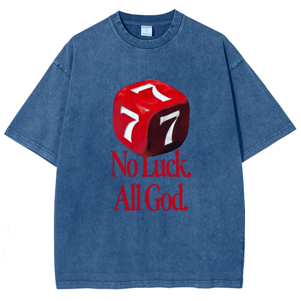 Not Luck All God Vintage Snowflake Washed T-Shirt-moweekender