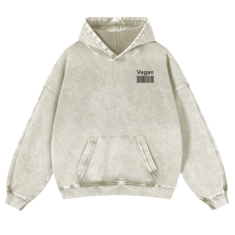 Vegan Printed Vintage Washed Hoodie-moweekender