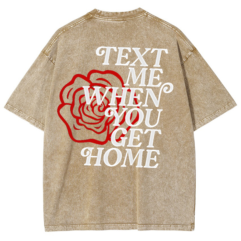 Text Me Vintage Snowflake Washed T-Shirt-moweekender