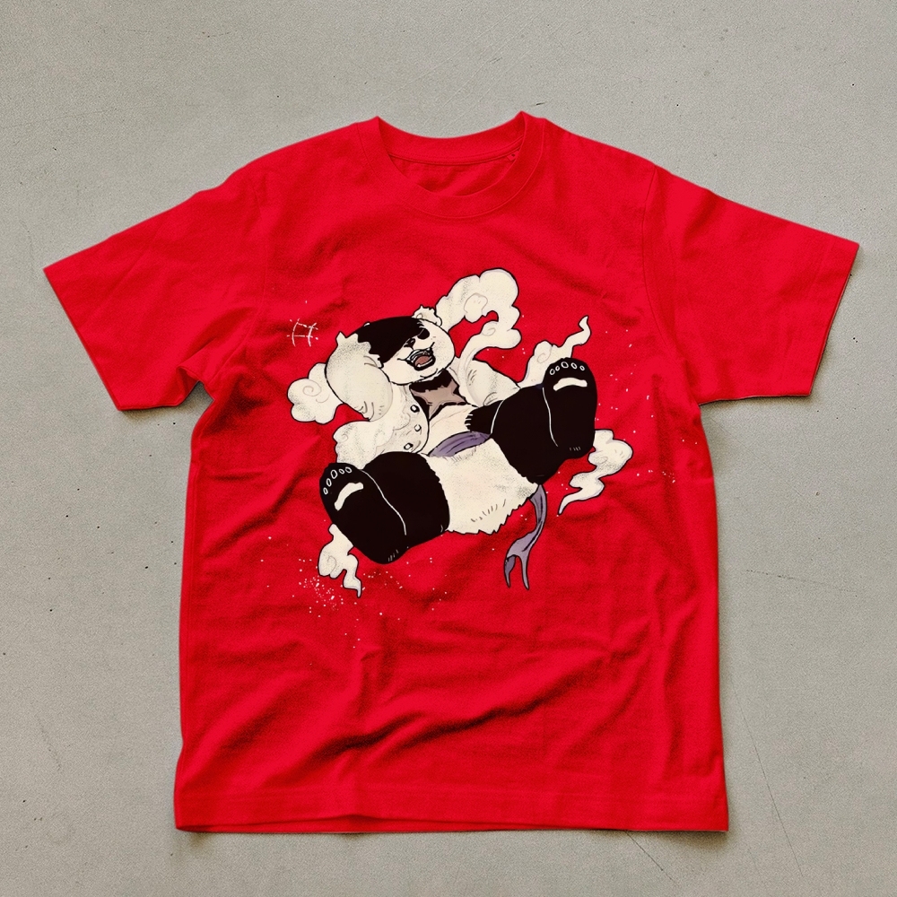 Panda Casual Pattern Unisex Prints T-Shirt-moweekender