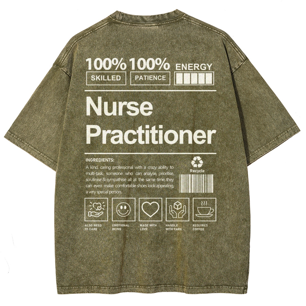Nurse Practitioner Unisex Fit Washed T-Shirt-moweekender