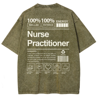 Nurse Practitioner Unisex Fit Washed T-Shirt-moweekender
