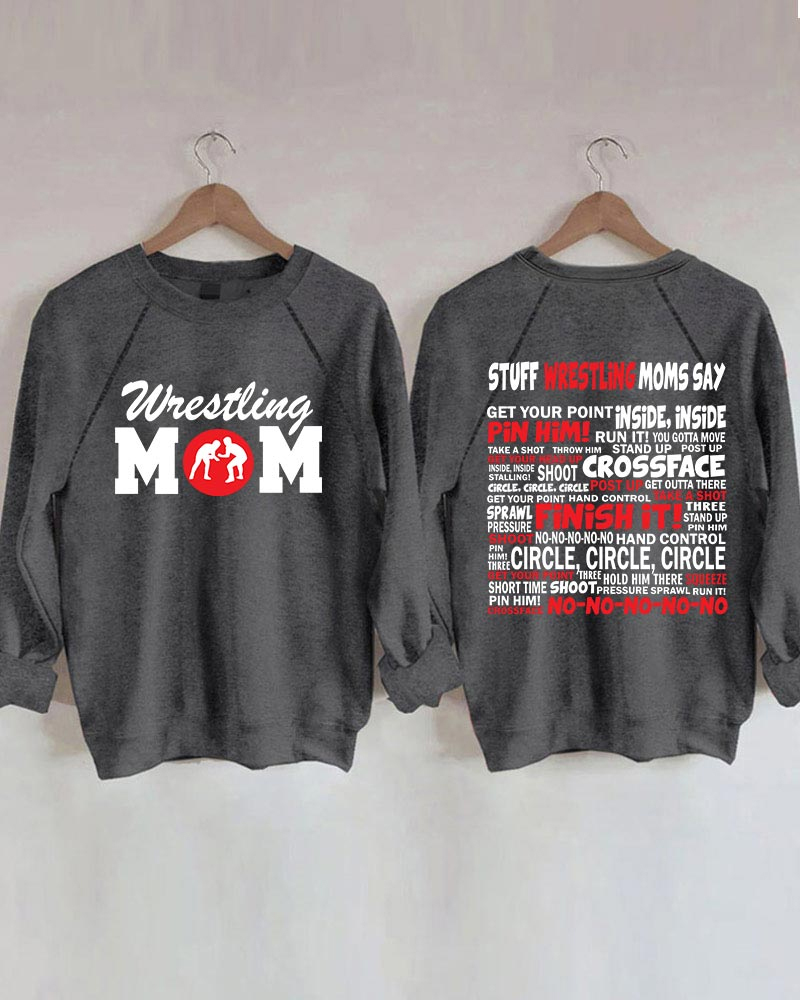 Wrestling Moms Red Printed Sweatshirt-moweekender