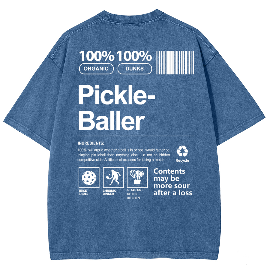 Pickle Baller Unisex Fit Washed Oversized T-Shirt-moweekender