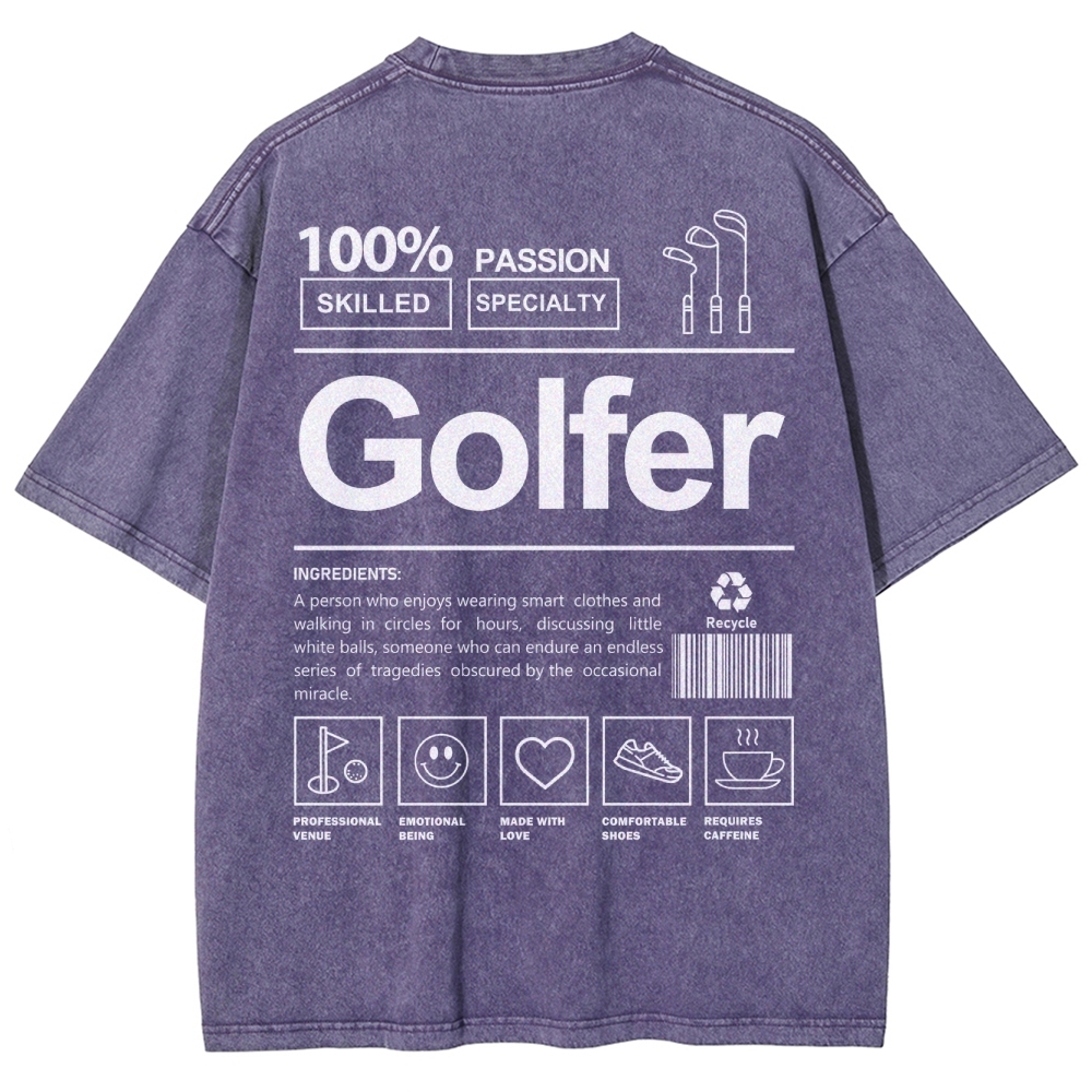 Golfer Unisex Fit Washed T-Shirt-moweekender