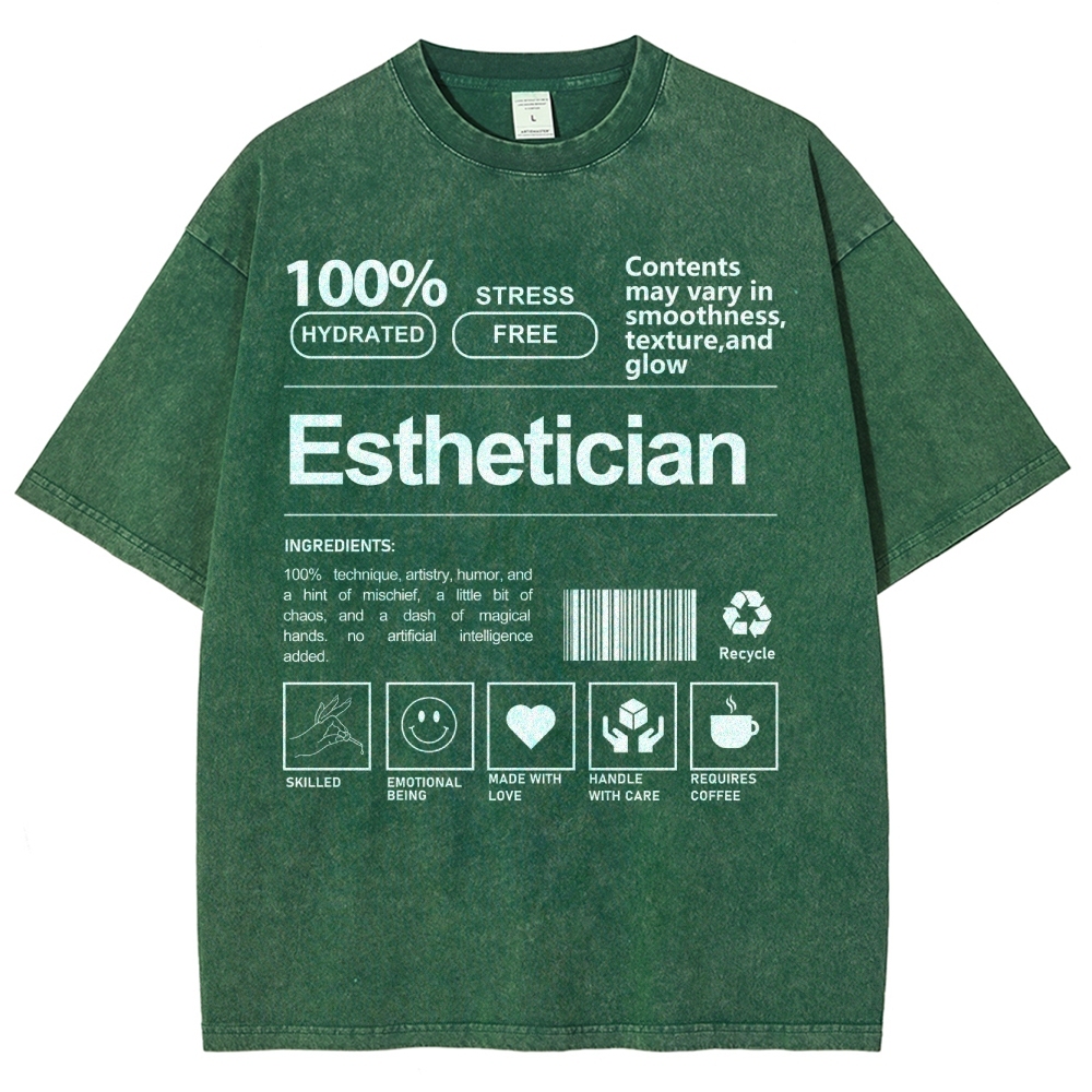 Esthetician Unisex Fit Washed T-Shirt-moweekender