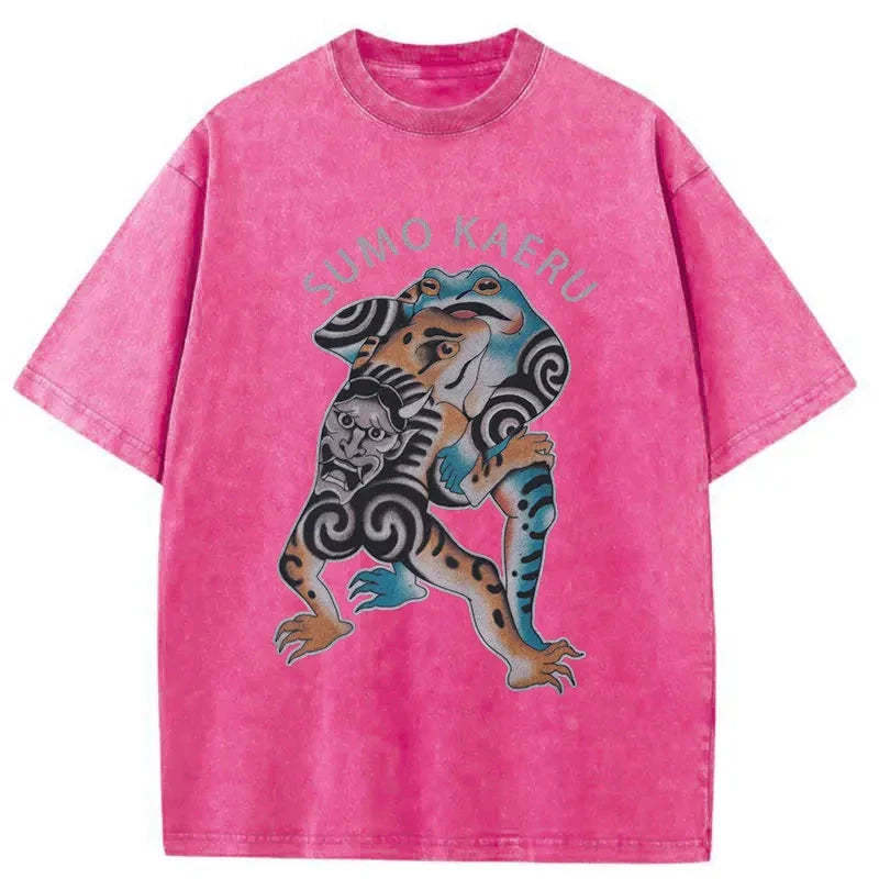 Frog Sumo Washed Vintage T-Shirt-moweekender