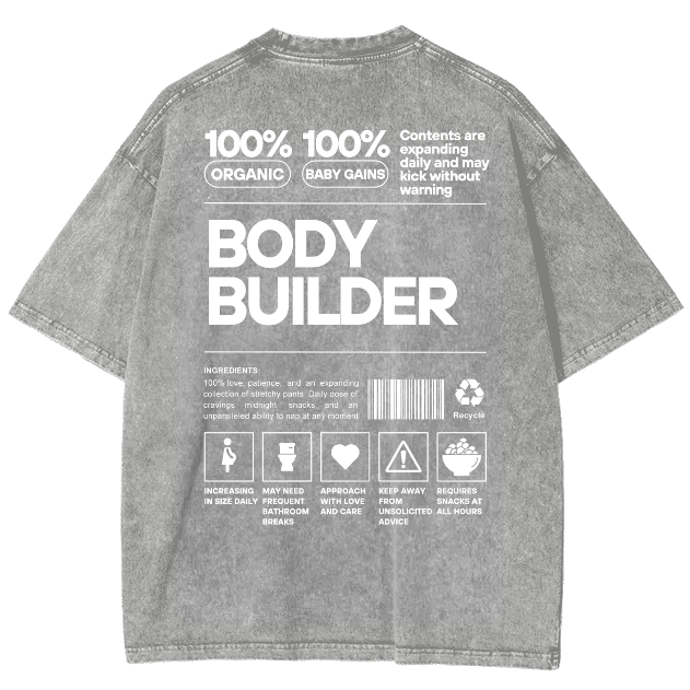 Body Builder Unisex Fit Washed T-Shirt-moweekender