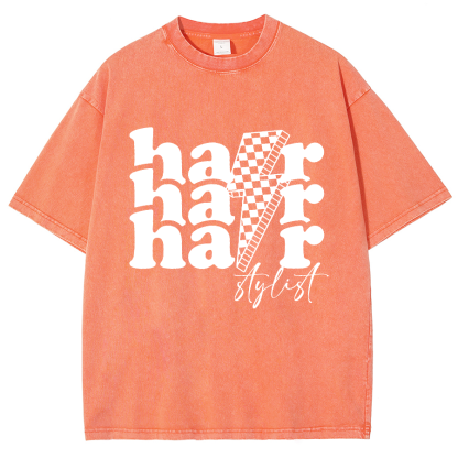 Hair Stylist Unisex Fit Washed T-Shirt-moweekender