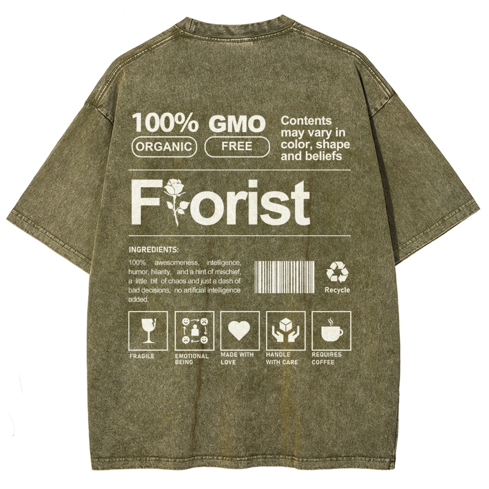 Florist Unisex Fit Washed T-Shirt-moweekender