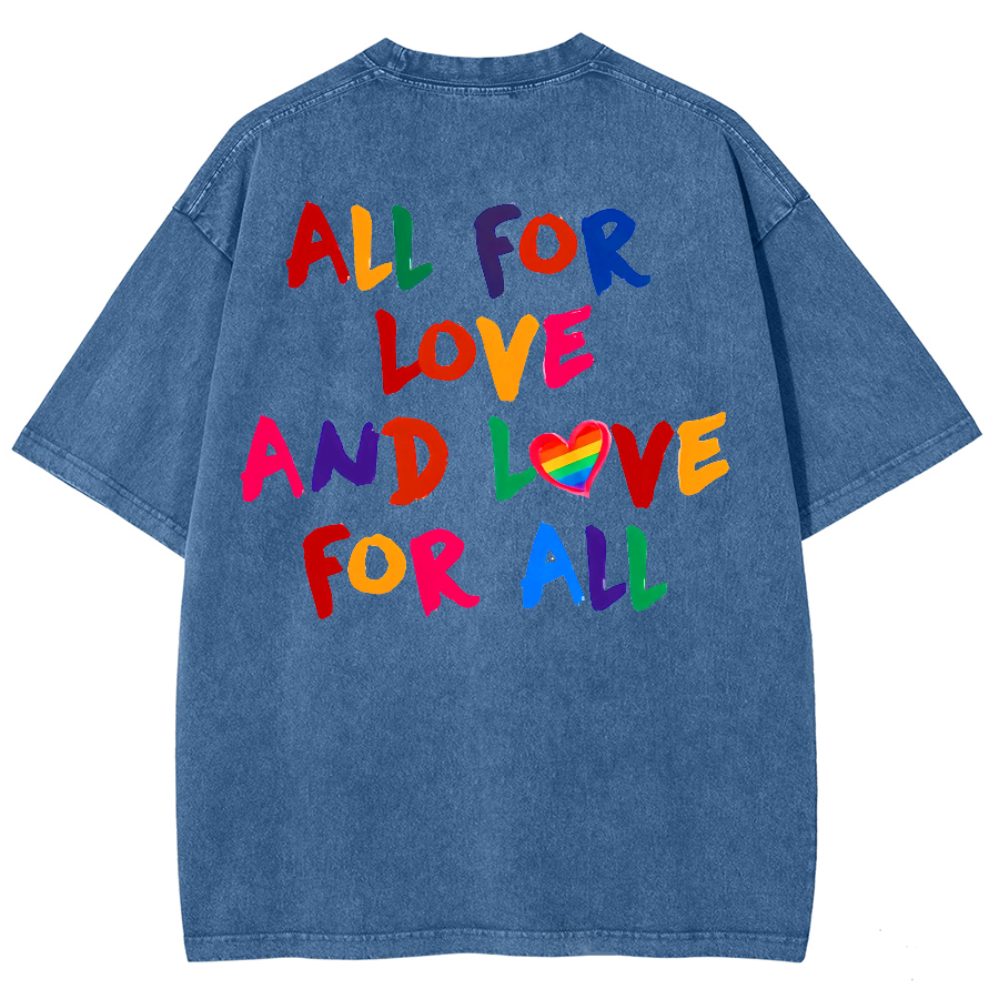 All For Love And Love For All Washed Oversized T-Shirt-moweekender