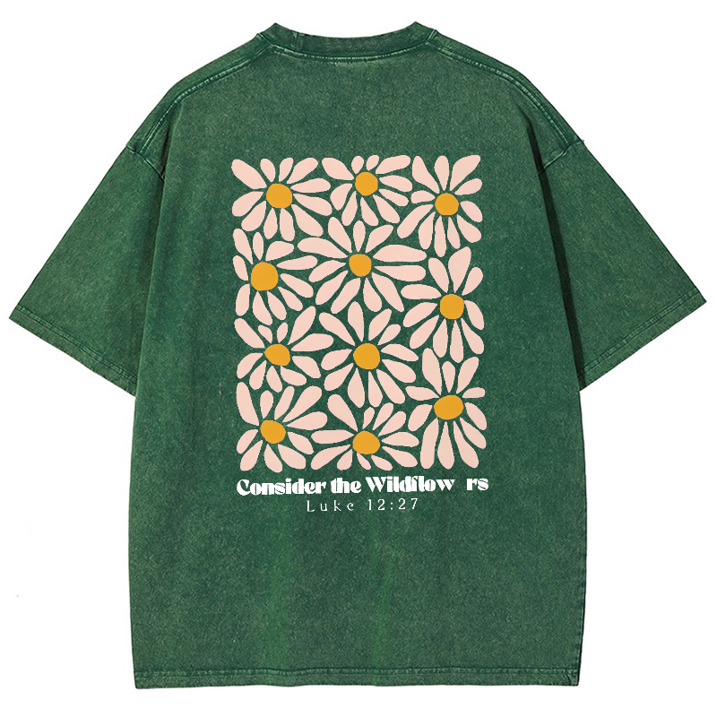 Consider The WildFlower Vintage Snowflake Washed T-Shirt-moweekender