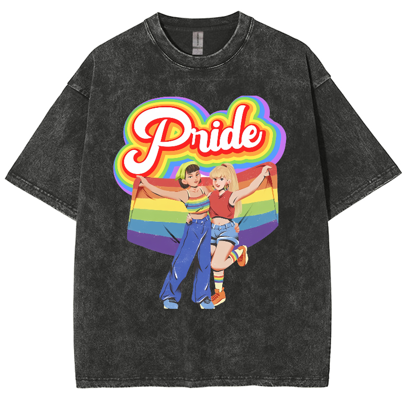 Pride Unisex Fit Washed Oversized T-Shirt-moweekender