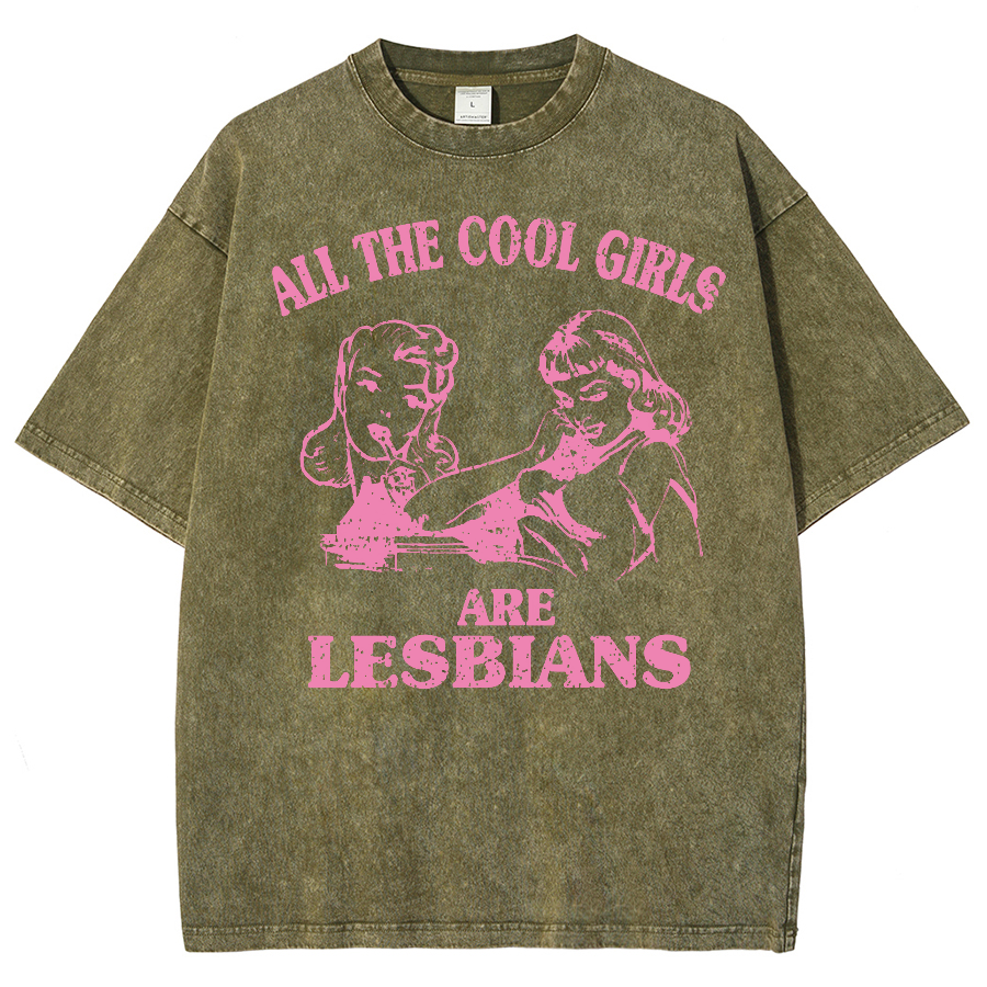 We Are Lesbians Washed Oversized T-Shirt-moweekender