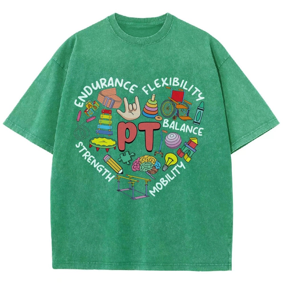 Physical Therapist Unisex Fit Washed T-Shirt-moweekender