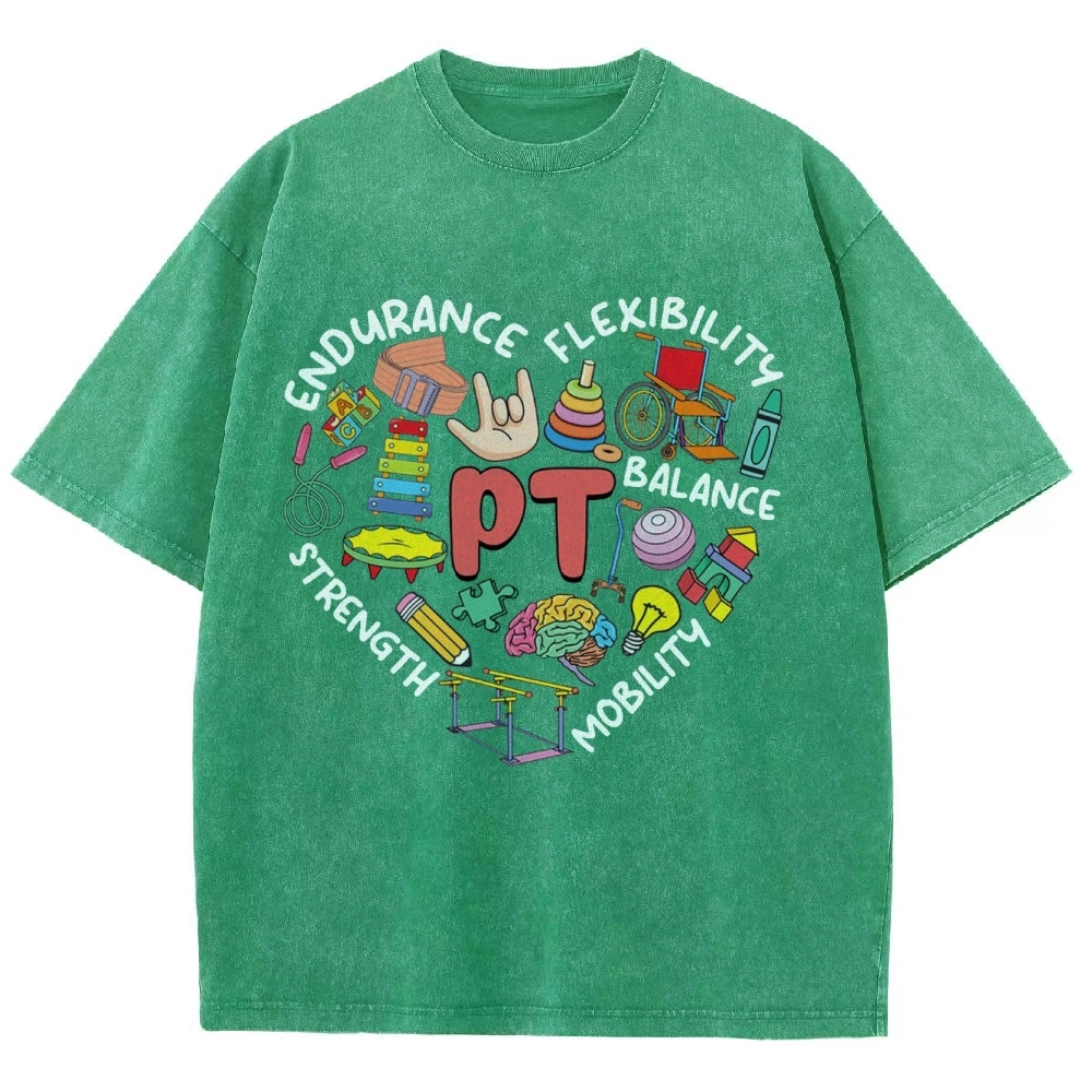 Physical Therapist Unisex Fit Washed T-Shirt-moweekender