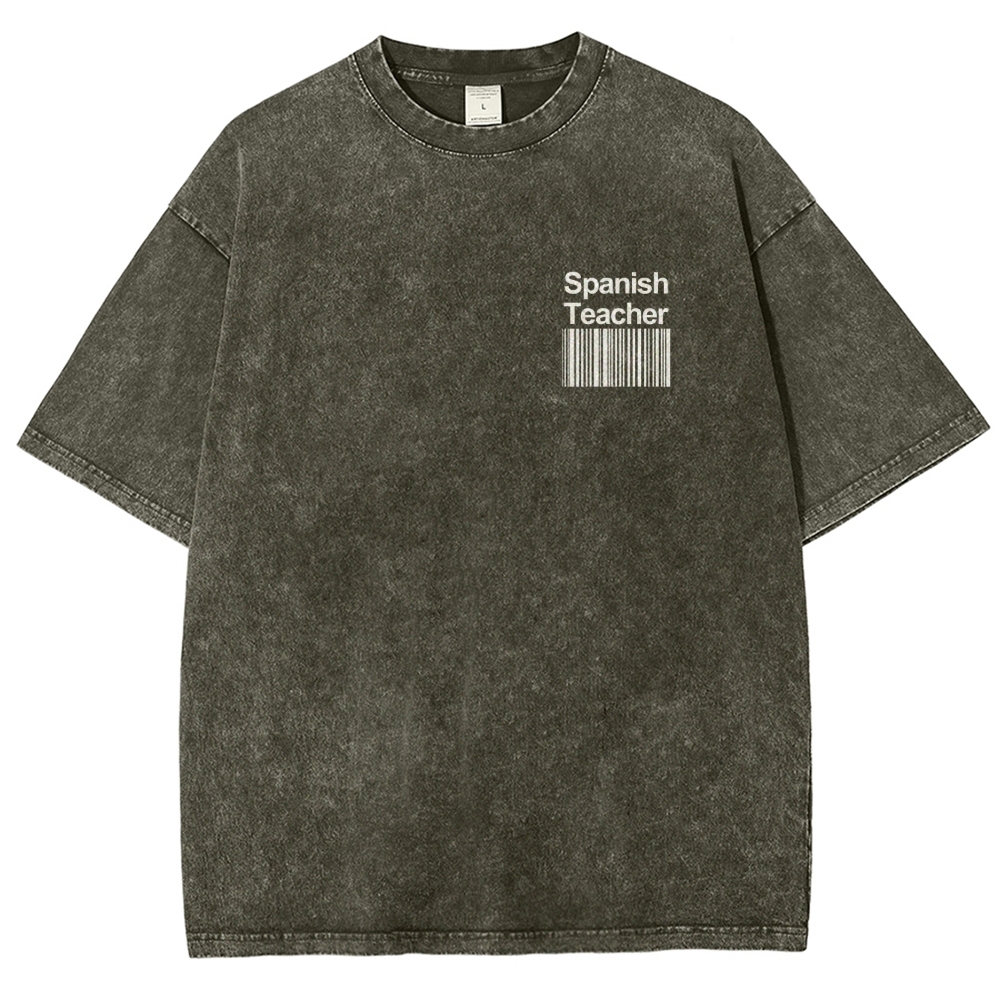 Spanish Teacher Unisex Fit Washed T-Shirt-moweekender