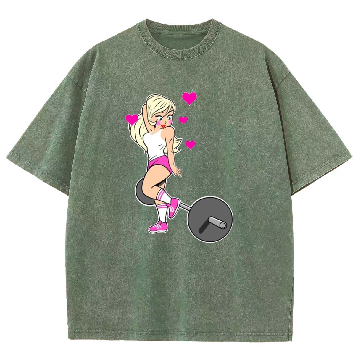 Barbell Love Girl Unisex Fit Washed T-Shirt-moweekender