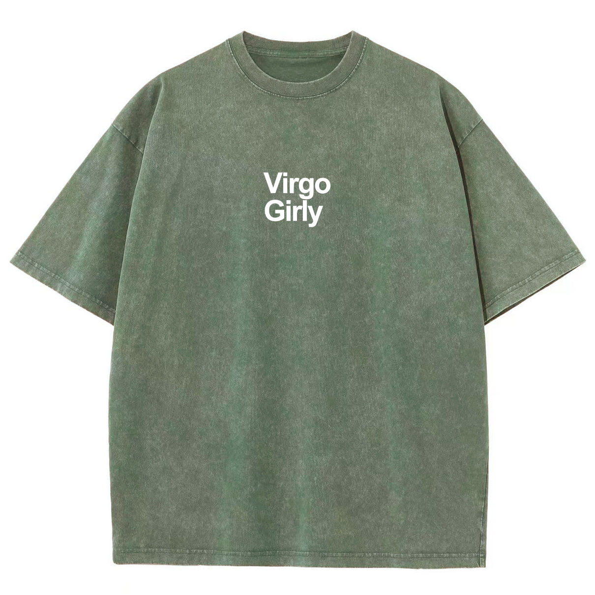 Virgo Girly Unisex Fit Washed Oversized T-Shirt-moweekender