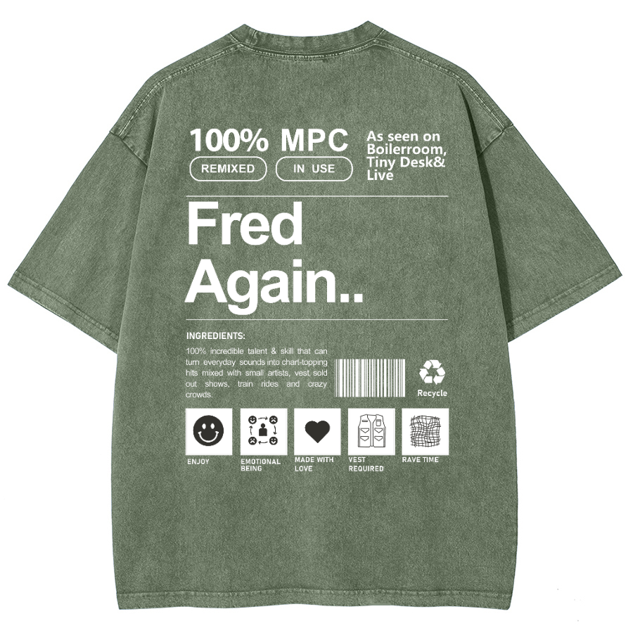 Fred Again Unisex Fit Washed Oversized T-Shirt-moweekender